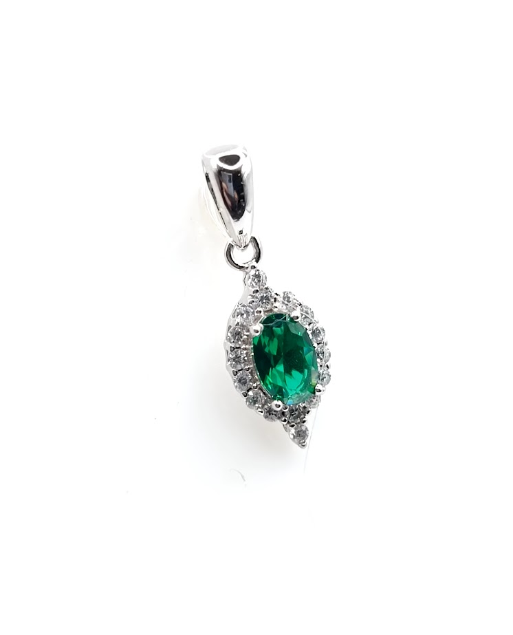 P-2022 E Colgante Plata Esmeralda