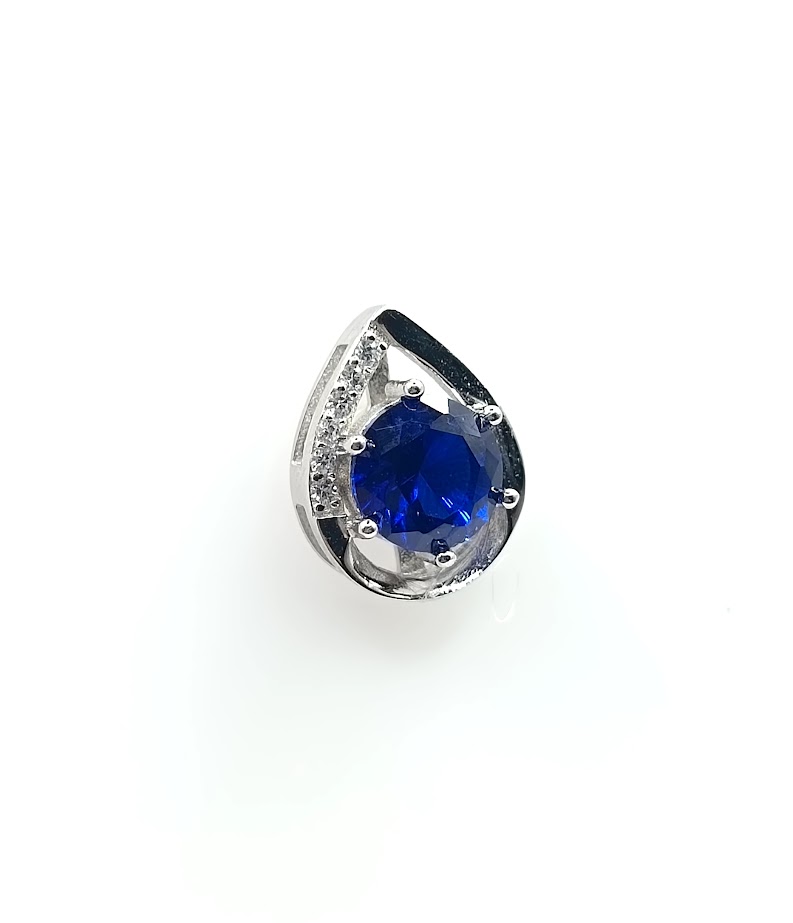 P-0004 Z Colgante Plata Zafiro 
