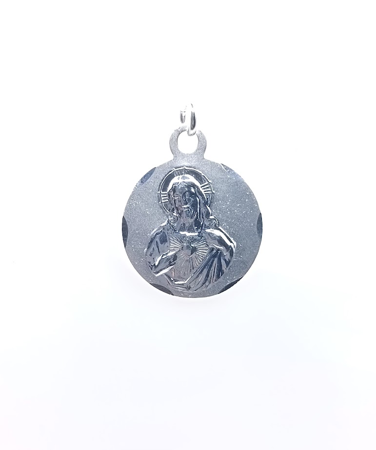 CXI02296 Colgante Medalla Corazon Jesus