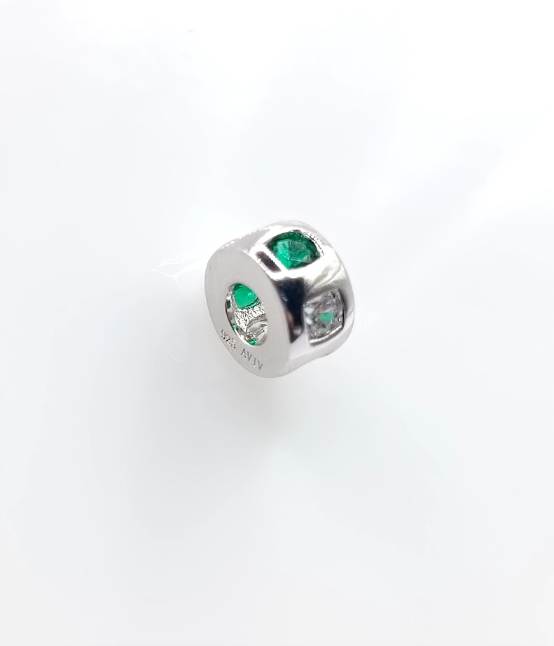 JPV7958UL-W Esmeralda Colgante Plata 