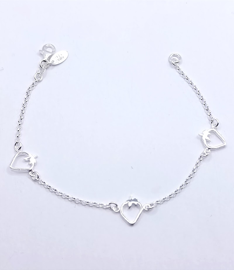 Pulsera Plata BRN21184 Frutilla Calada