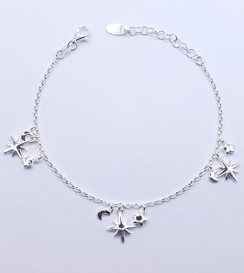 Pulsera Plata BRN29914 Estrellas 