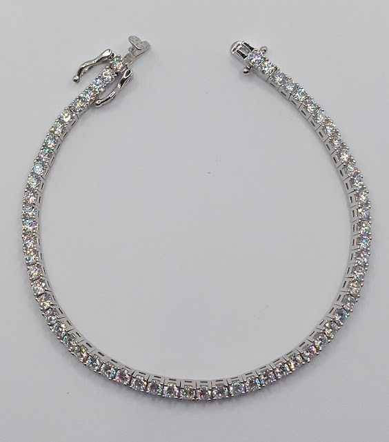BRZ00013-RH18 Pulsera Plata Tenis