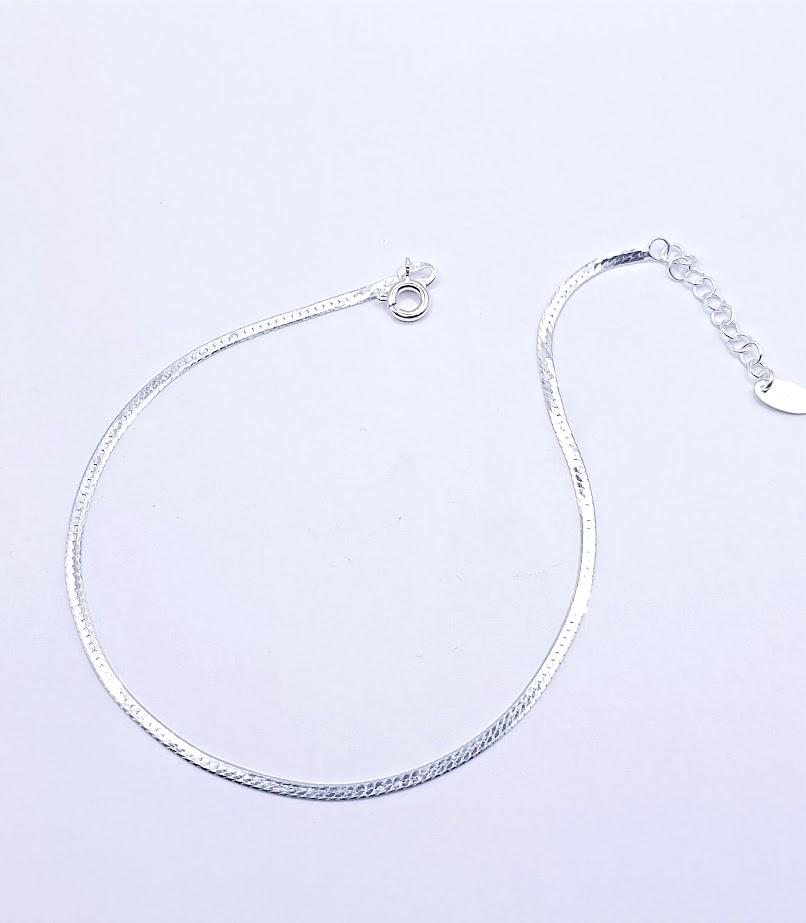 CA1026 Tobillera Plata Cinta