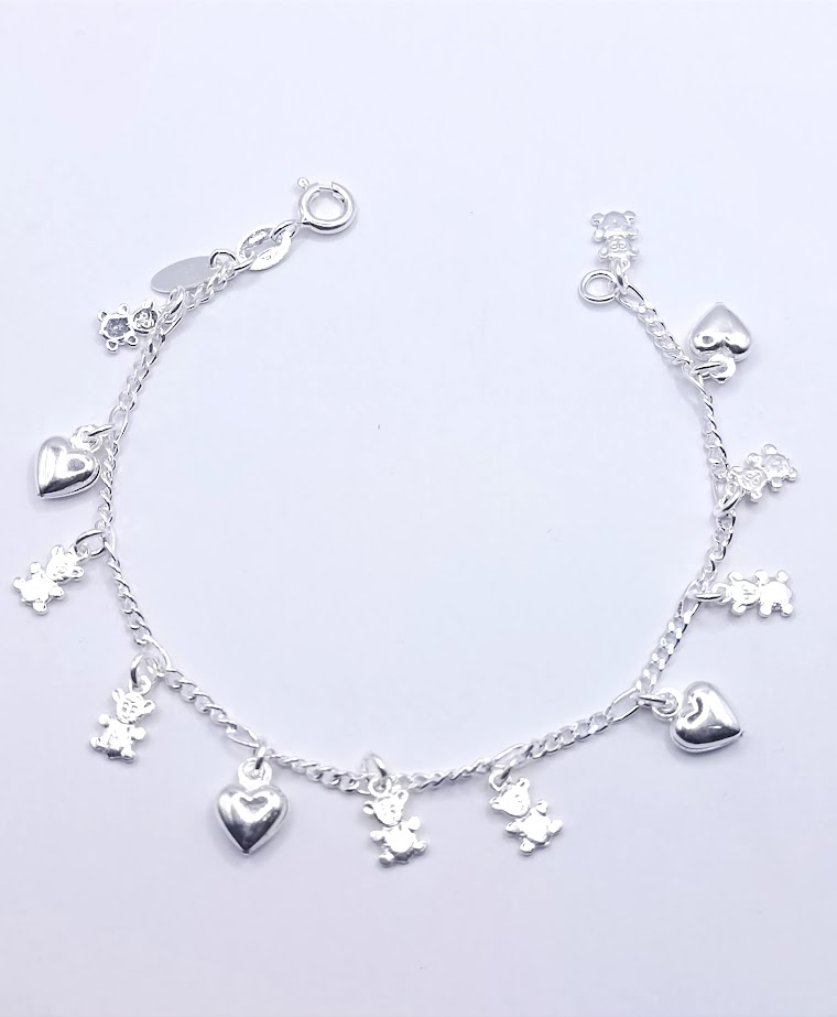 Pulsera Plata BR1423 Oso Corazon