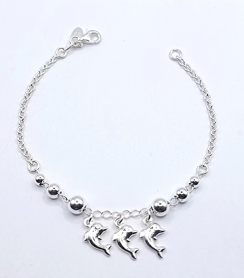 Pulsera Plata BRN14198 Delfin Bolas