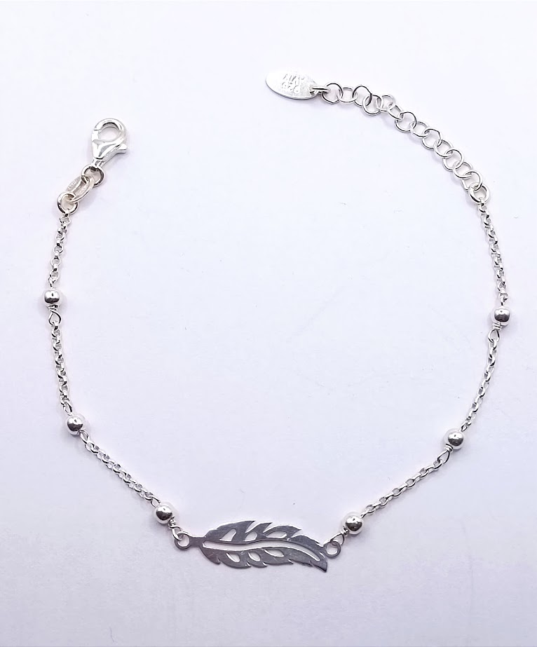 Pulsera Plata BRN30233 Pluma Bolas