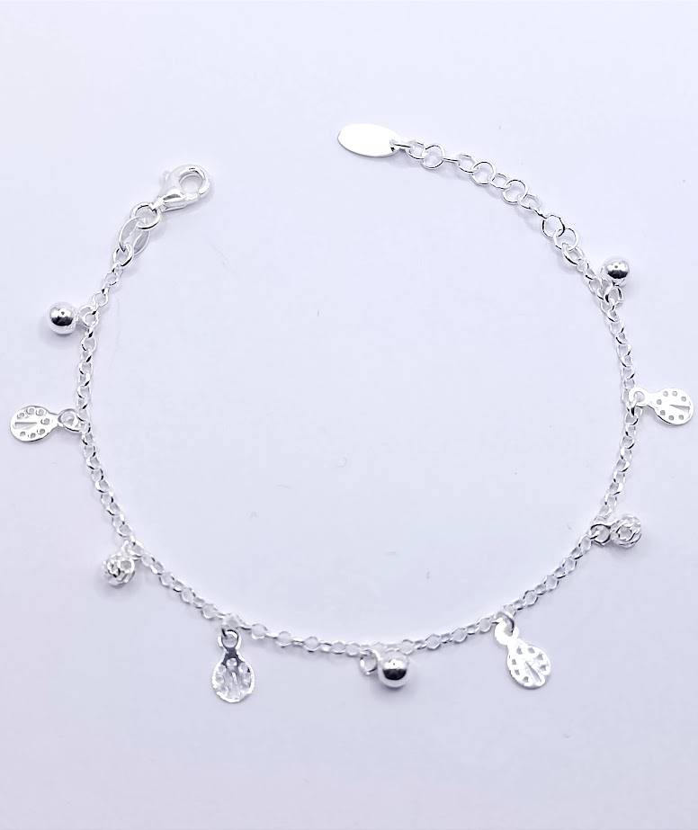 Pulsera Plata BRN31569 Chinitas Bolas 