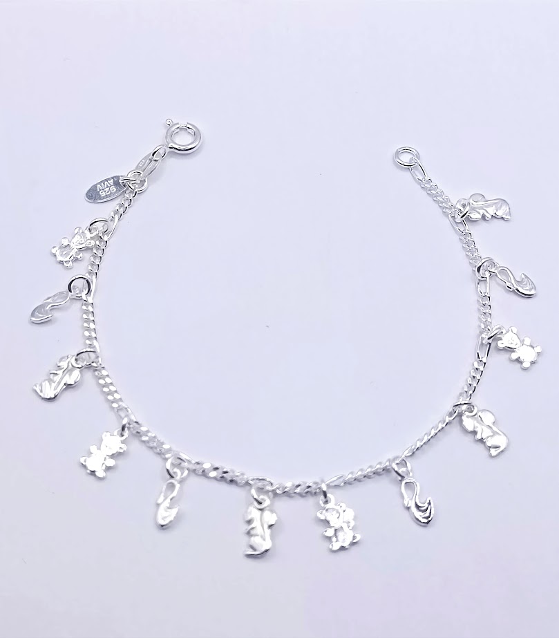 Pulsera Plata BR0077 Oso Cisne Ardilla