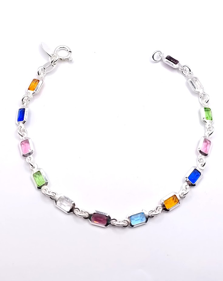 Pulsera Plata BR0608 Cristal colores