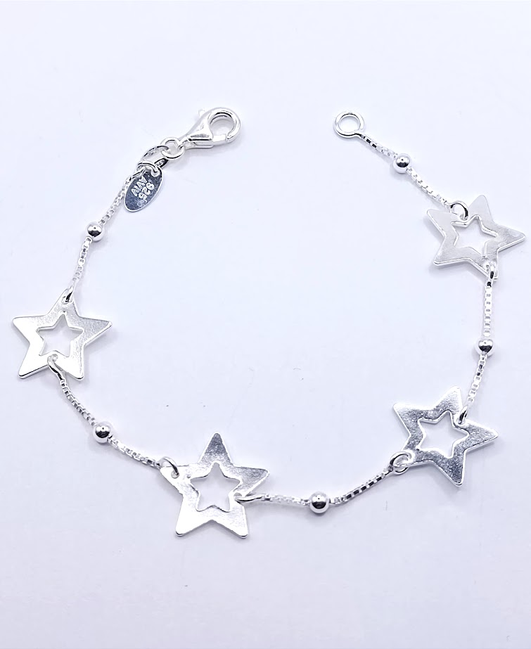 Pulsera Plata BRN12847 Estrellas