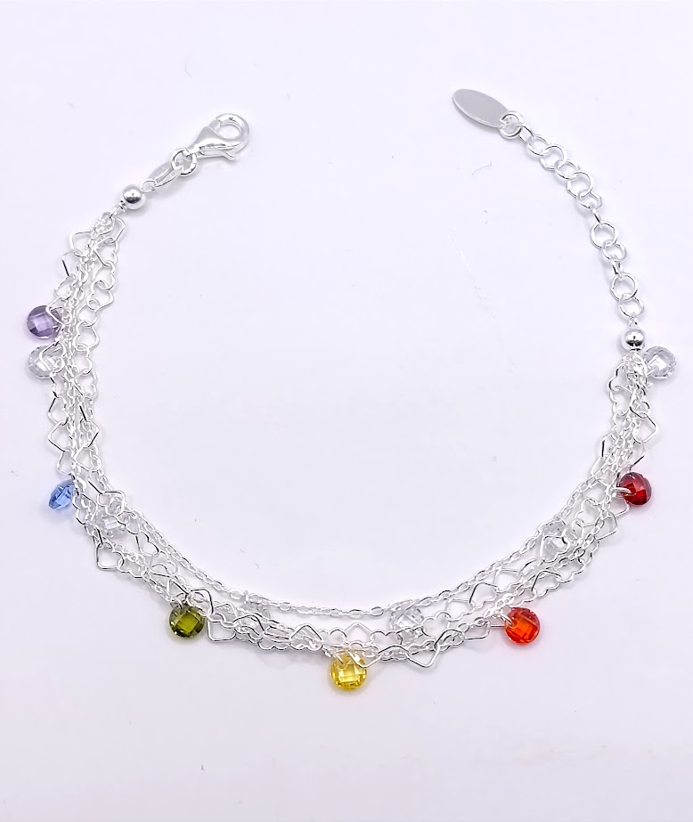 Pulsera Plata BRN28248 Cristal Colores