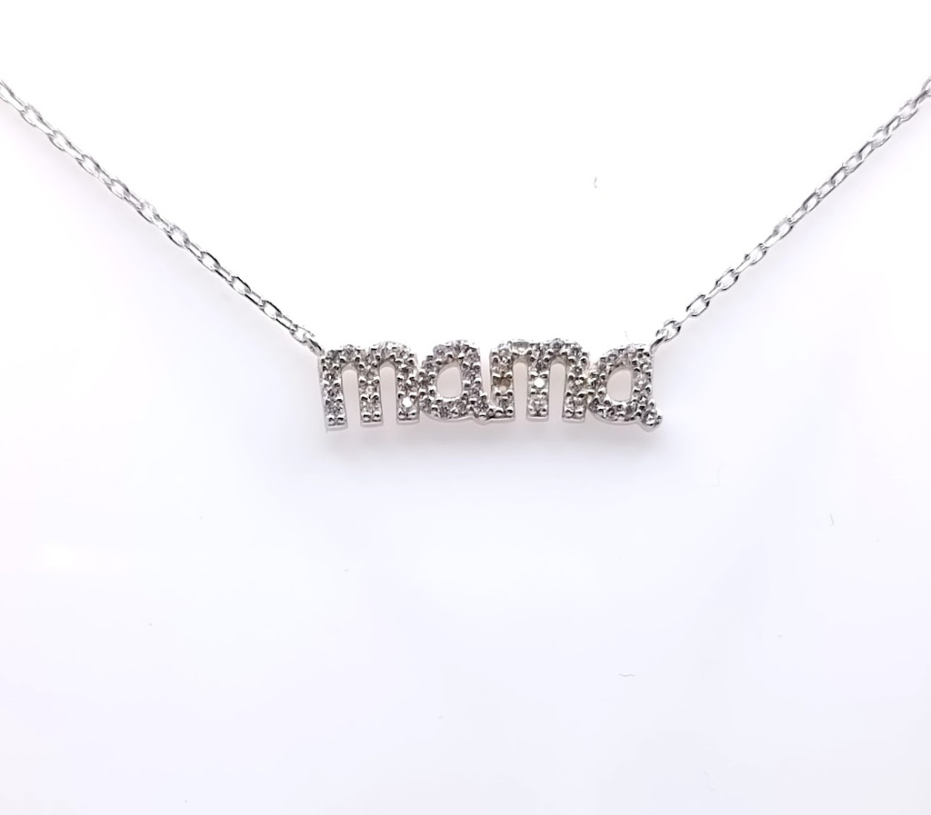 14627FNS1 Collar Plata Rodio Mama