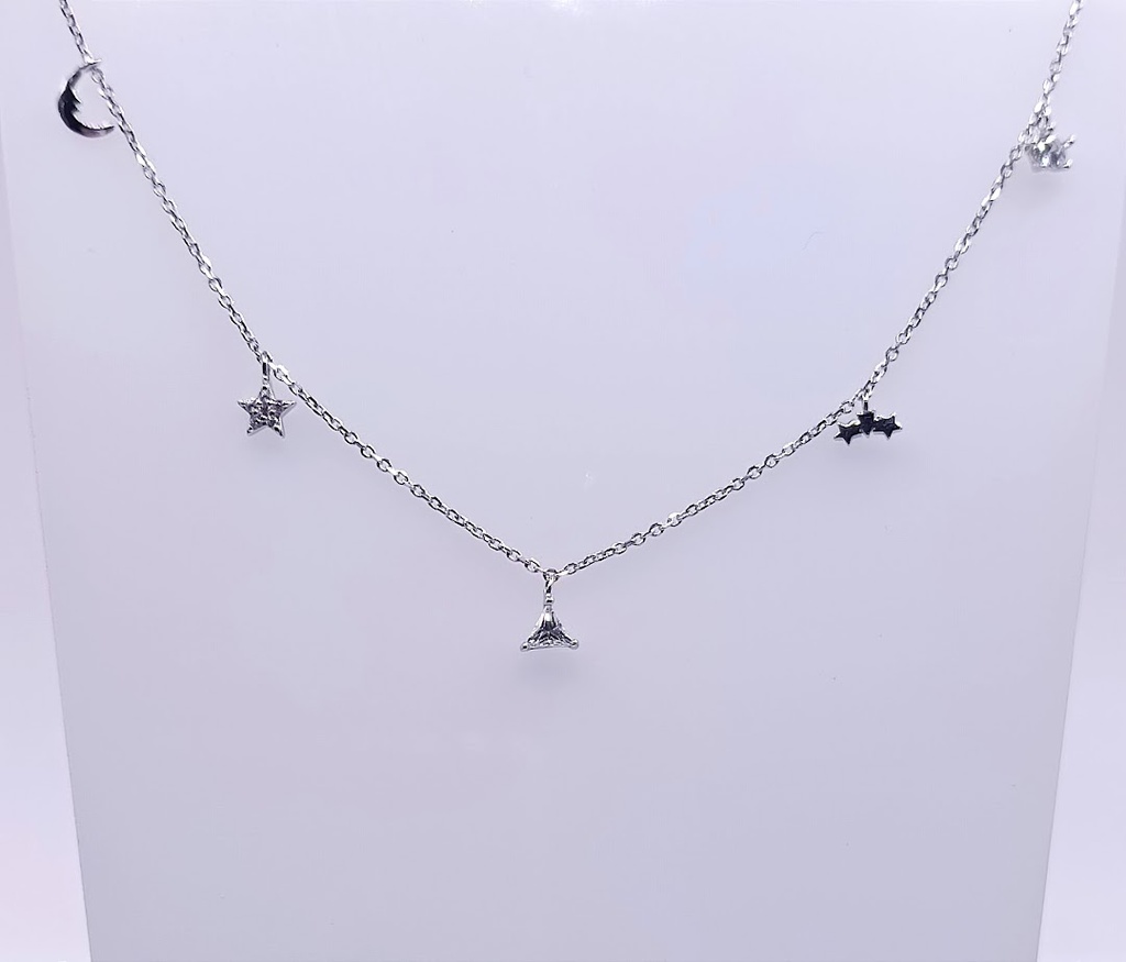 8476FNS1 Collar Plata Rodio  