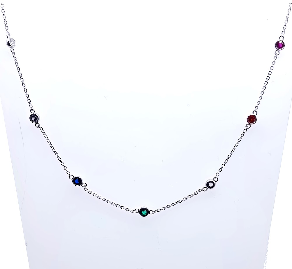 13753FNS1 Collar Plata Rodio Puntos