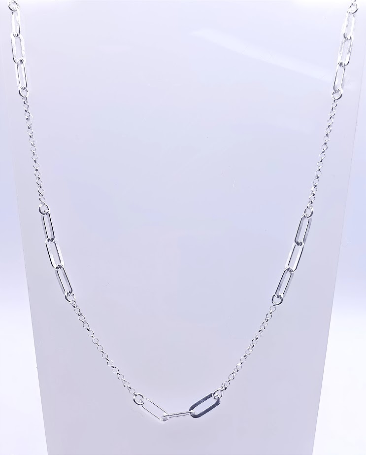 GIA14096 Collar Plata Tres Eslabones