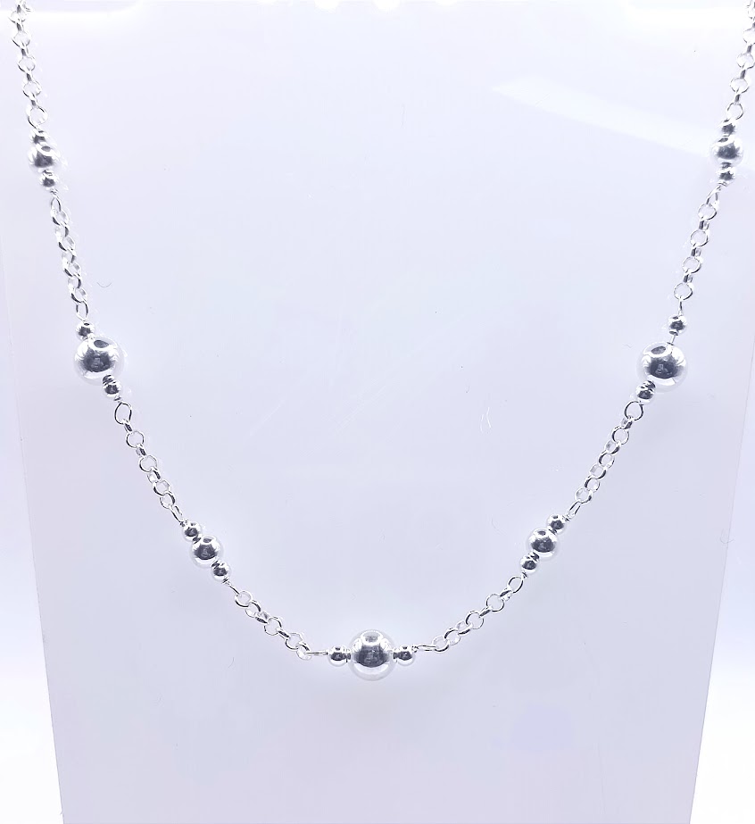 GIA14248 Collar Plata Bolas