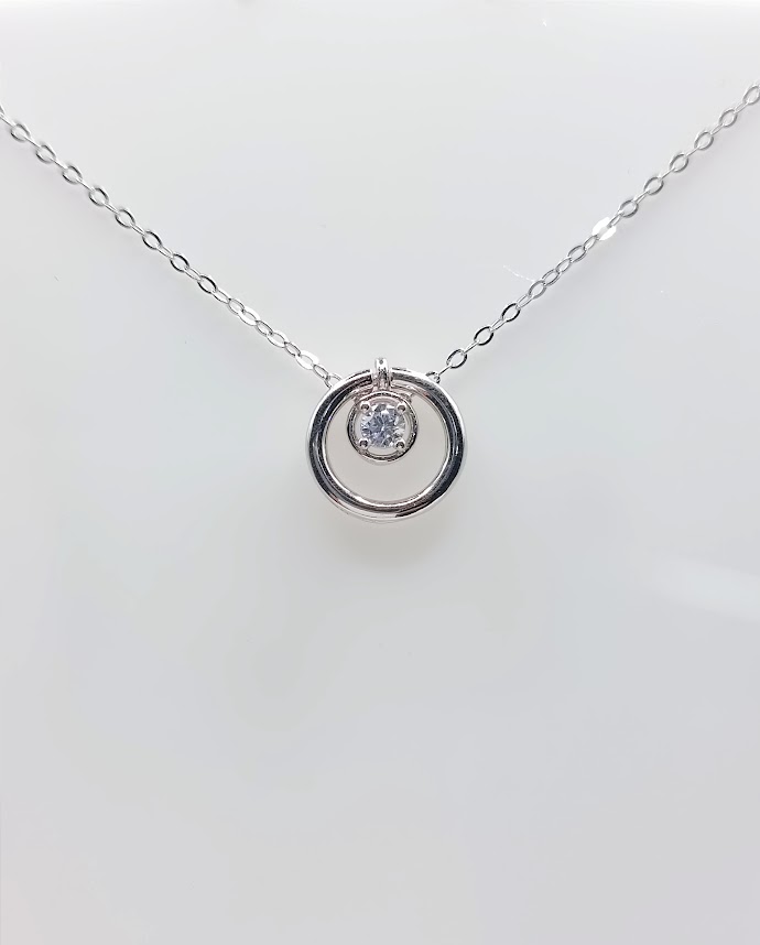 SWN11401-08 Collar Plata Rodio 