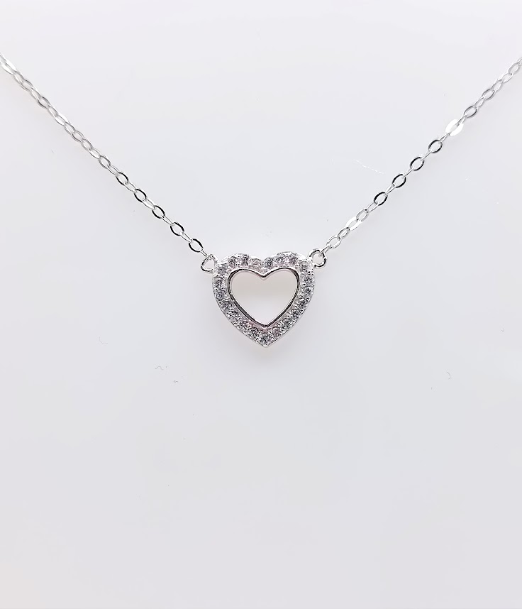 SWN10594-08V Collar Plata Rodio 