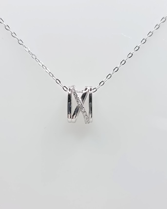 SWN12026-08 Collar Plata Rodio 