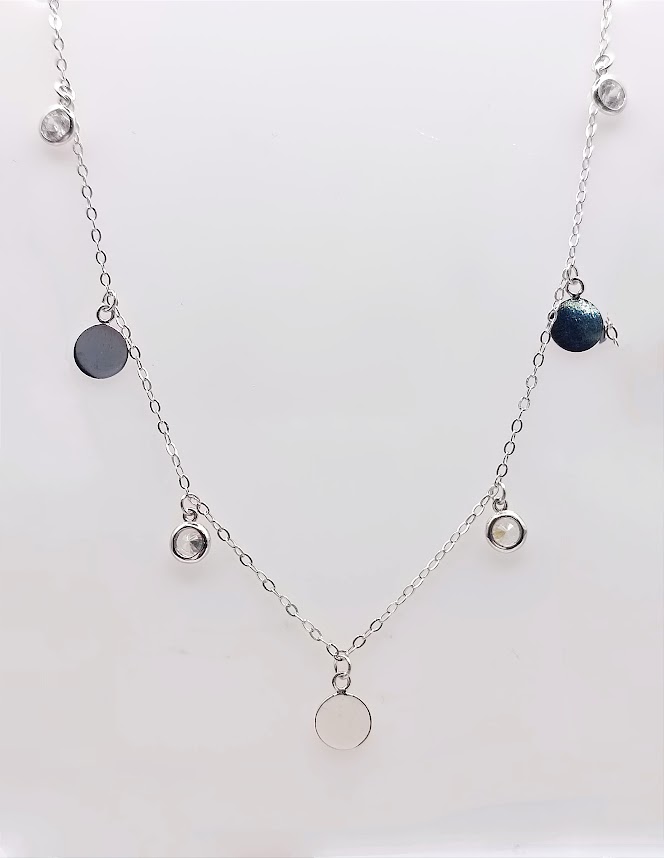SWN10332-08 Collar Plata Rodio 