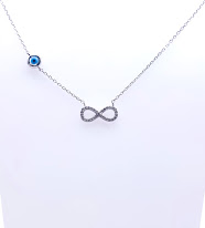 SAL1968 Collar Plata Rodio  Infinito    