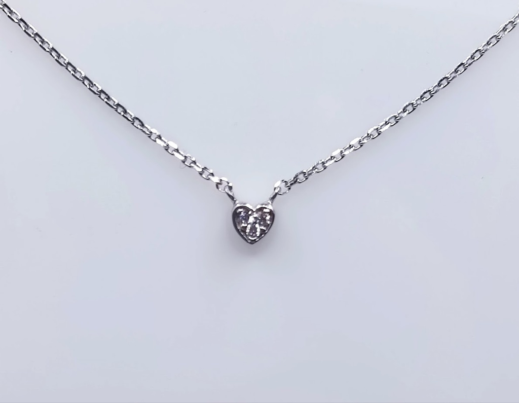 3760FNS1 Collar Plata Rodio  Corazon