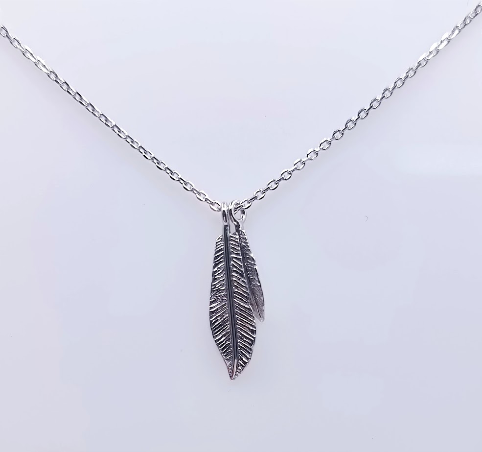 6910FNS1 Collar Plata Rodio  Plumas