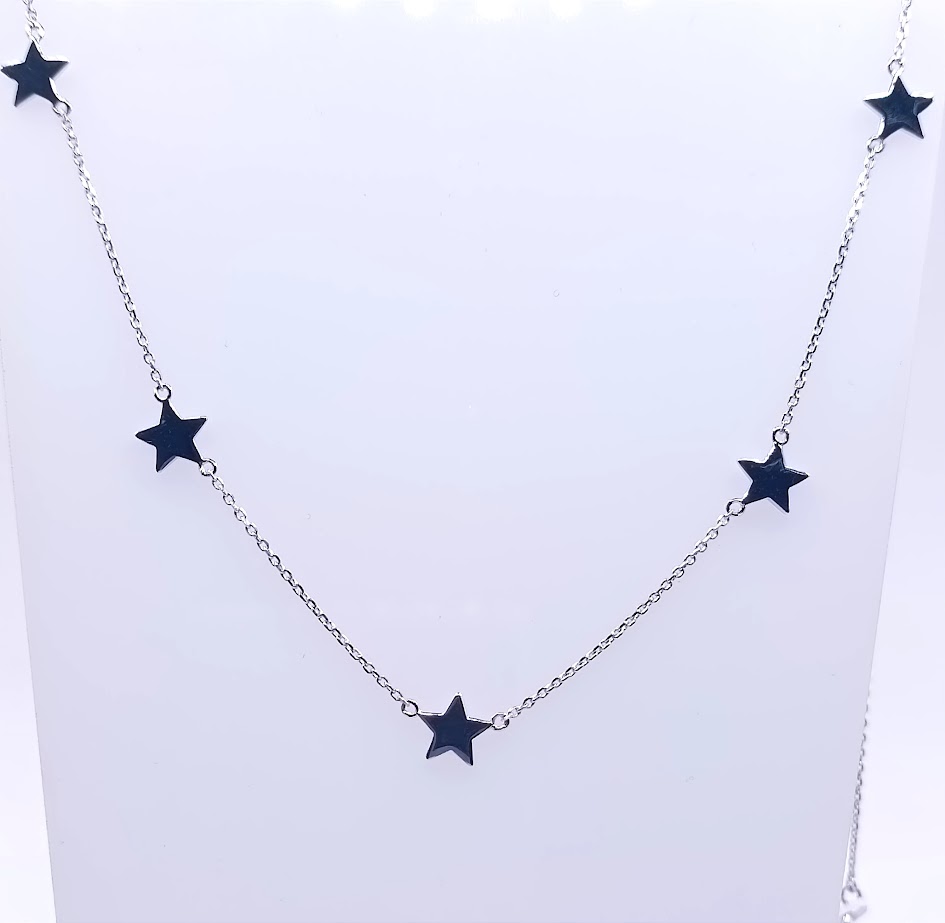 7809FNS1 Collar Plata Rodio  Estrella