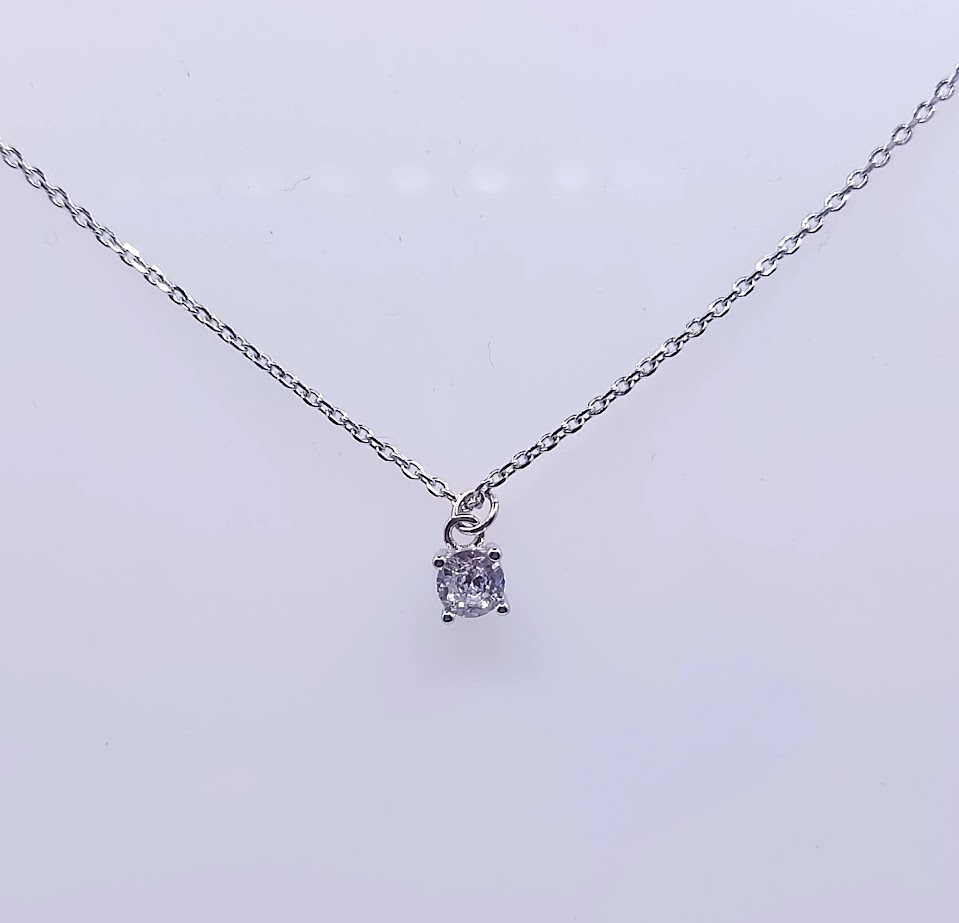 3575FNS1 Collar Plata Rodio  Punto de Luz