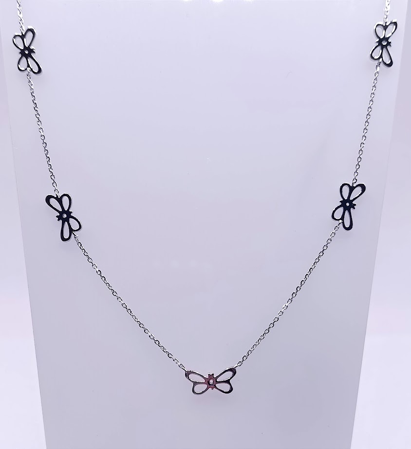 8625FNS1 Collar Plata Rodio  Libelula