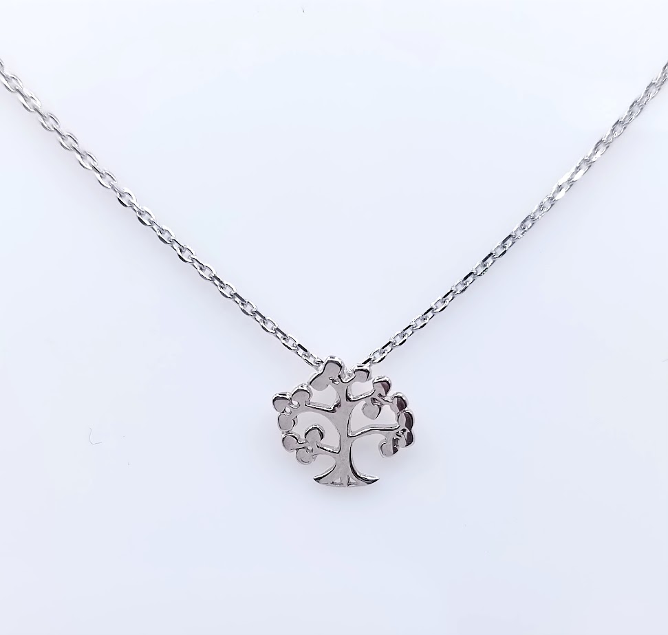 5094FNS1 Collar Plata Rodio  Arbol