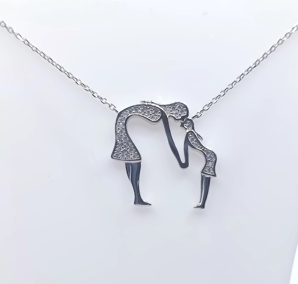 10605FNS1 Collar Plata Rodio Mama Hija