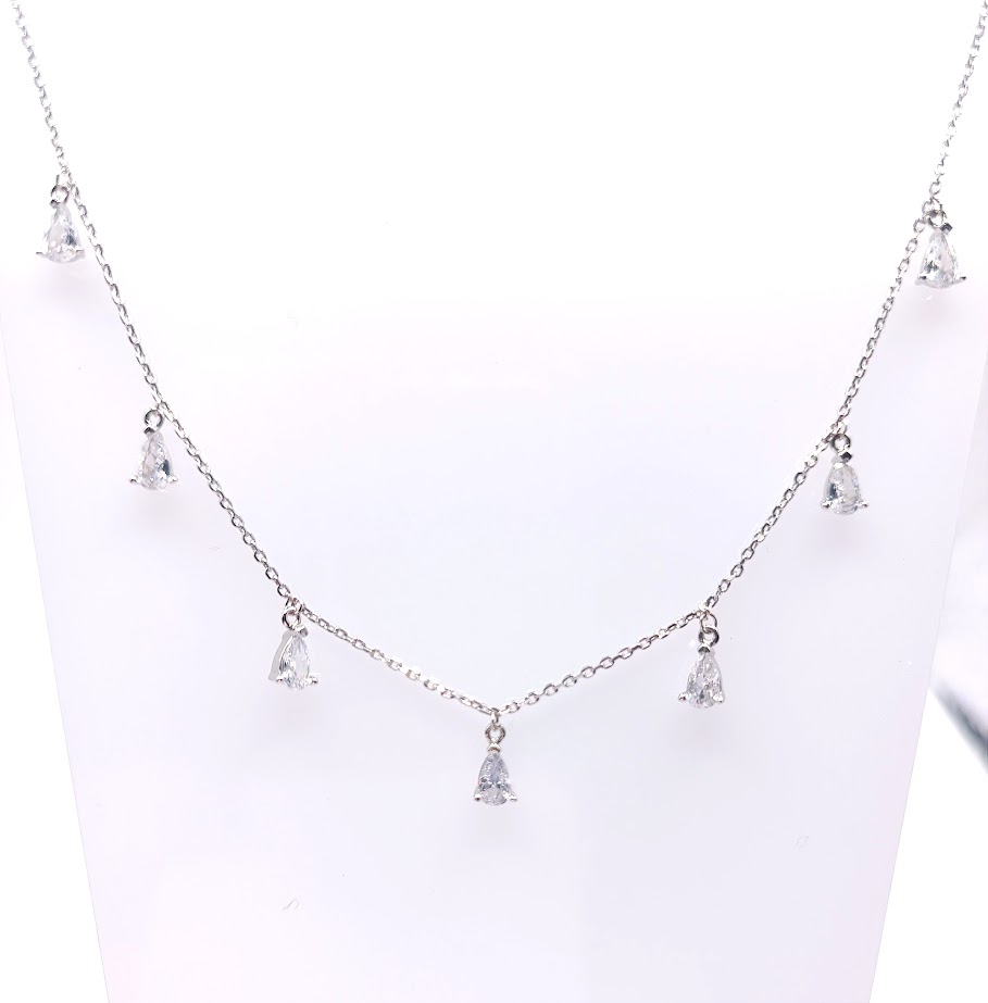 16752FNS1 Collar Plata Rodio Gotas Chicas