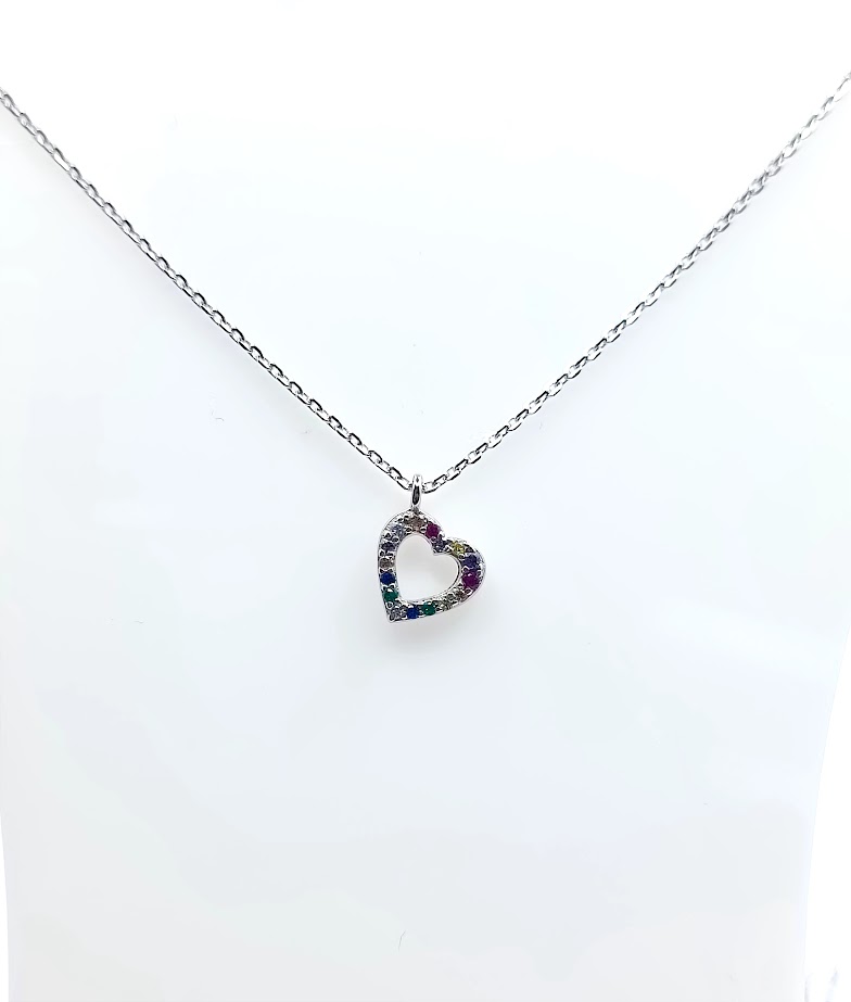 10283FNS2 Collar Plata Rodio Corazon C.