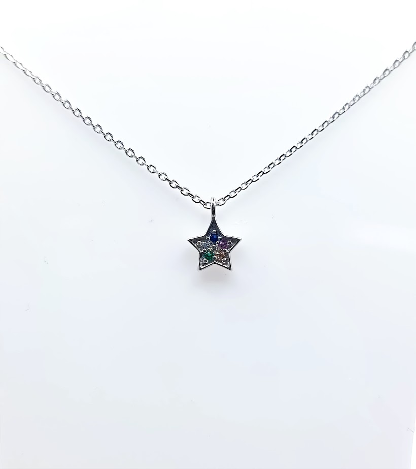 10287FNS2 Collar Plata Rodio Estrella
