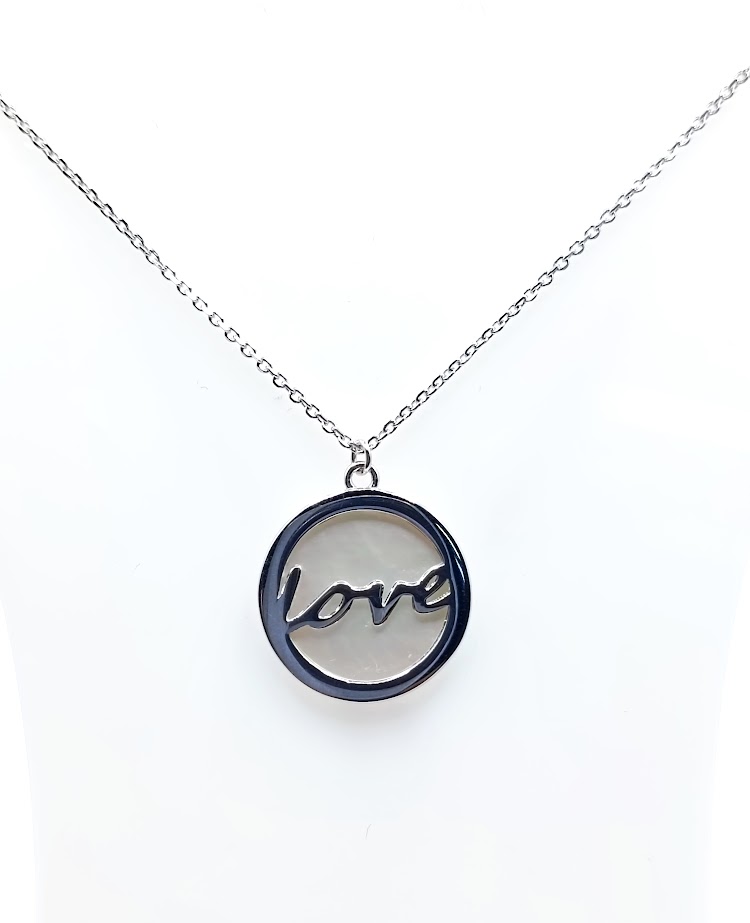 13011FNS1 Collar Plata Rodio Love