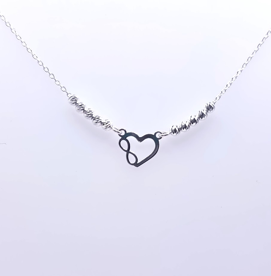 GIA12416 Collar Plata Corazon Infinito