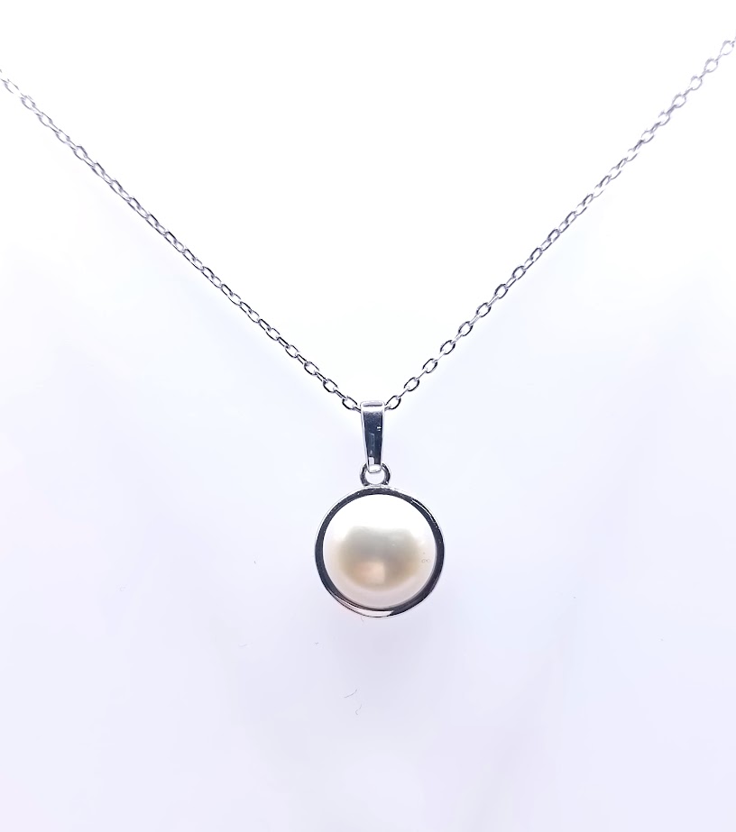 YA-961S-NP Collar Plata Perla Rio 