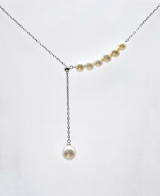 YA-N705-MZ Collar Plata Perla Rio 