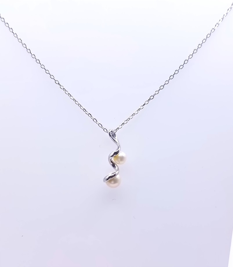 YA-N532 Collar Plata Perla Rio 