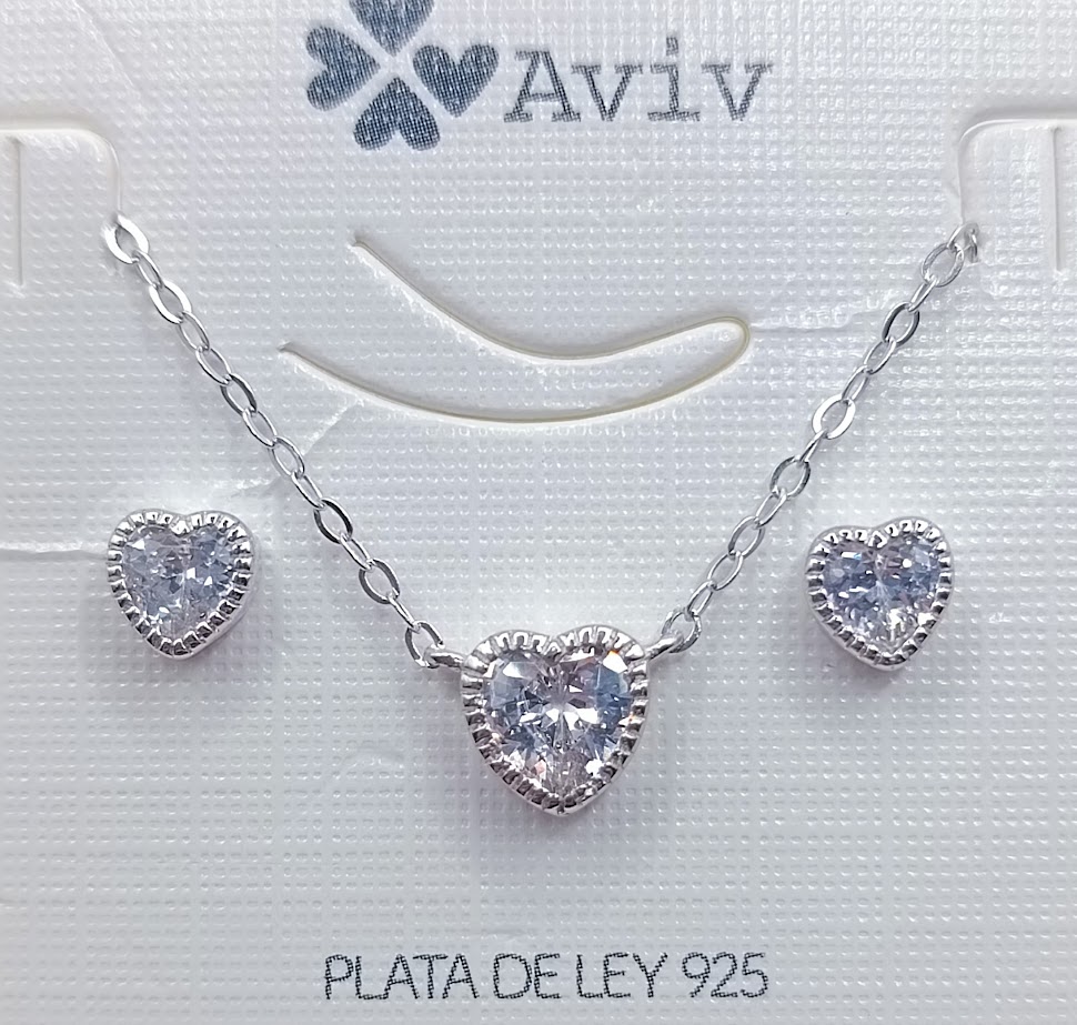 SWE10297-08 Set Conjunto Cadena Corazon 