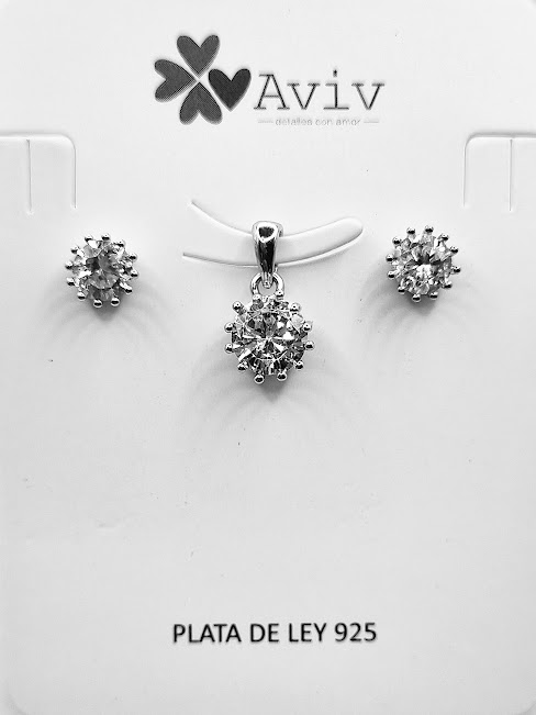 SA3889 Set Conjunto Plata Punto de Luz