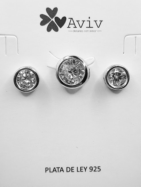 SA3850 Set Conjunto Plata Punto de Luz