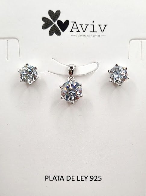 SA3825 Set Conjunto Plata Punto de Luz
