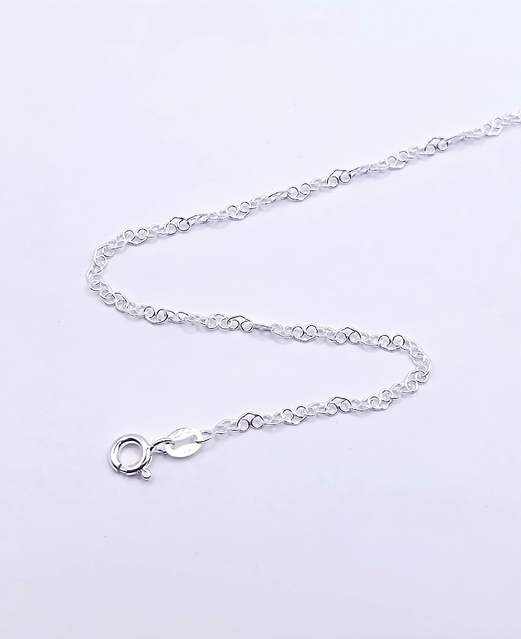 Cadena Plata Corazones 040