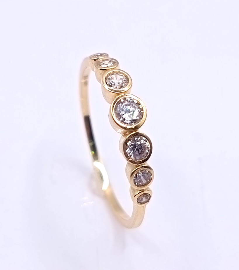 I2CR5611-FCZ Anillo Oro Amarillo Cintillo Circon