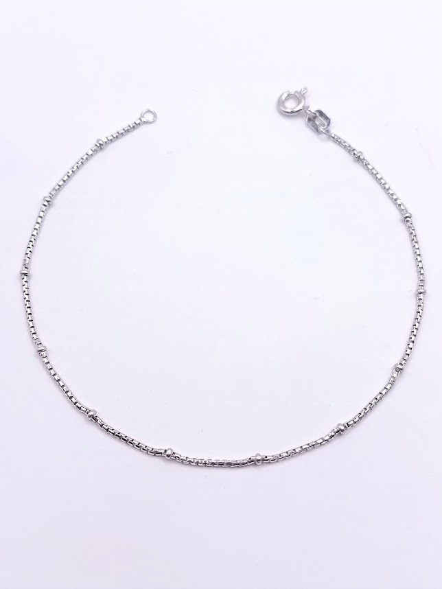 Pulsera Oro Blanco Veneciana Bolas 068