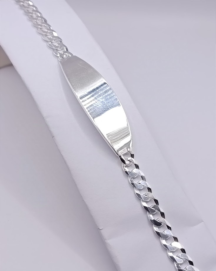 Piocha Plata Grumet Placa Oval BRTGO180