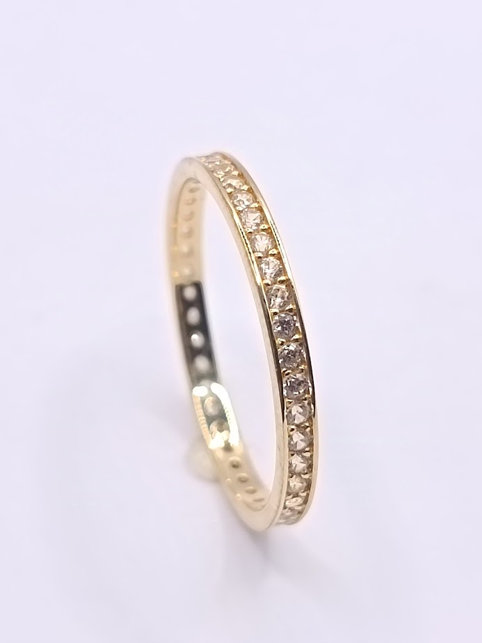 YZN0162 Anillo Oro Amarillo Sin Fin Circon